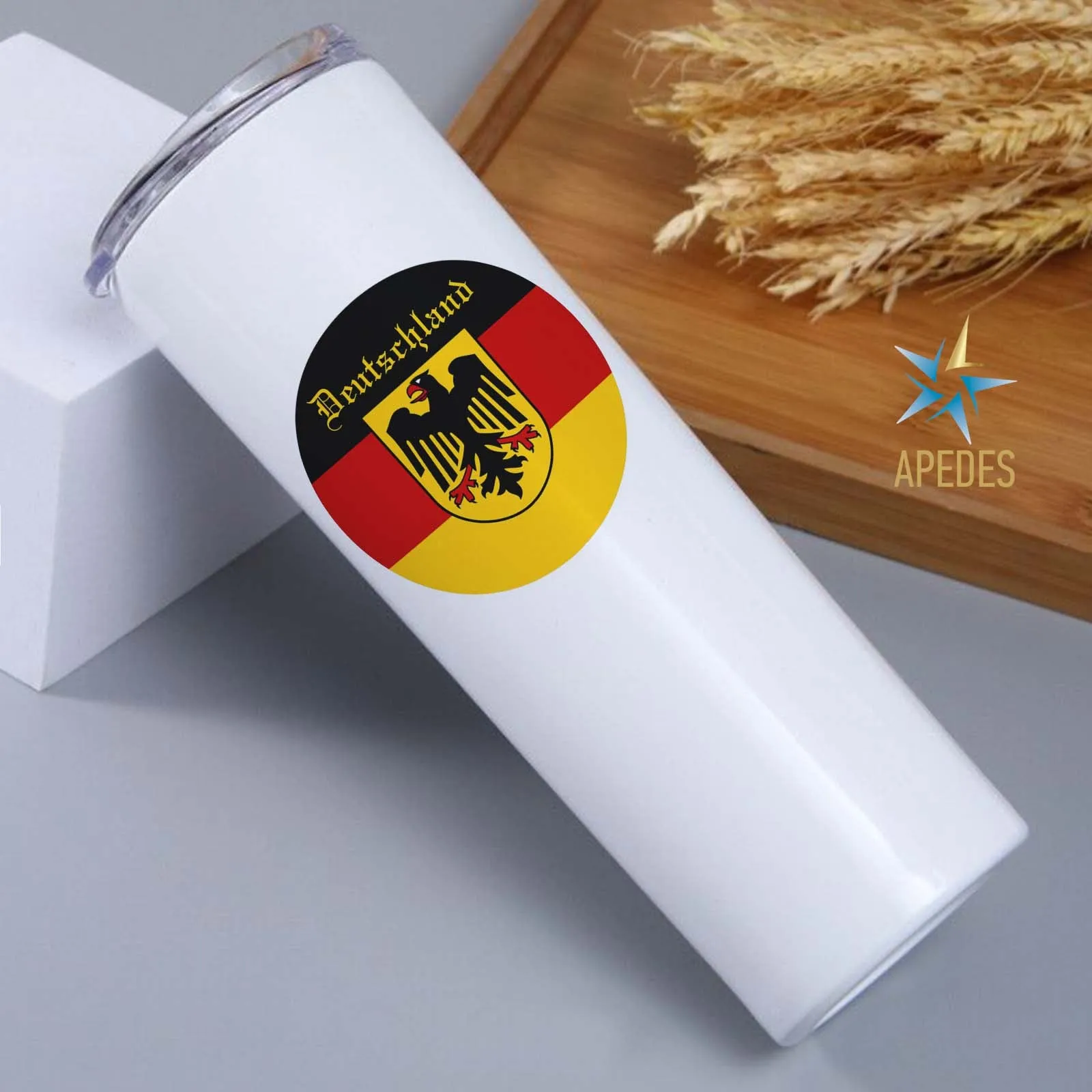 Germany Flag Stainless Steel Skinny Tumbler 20 OZ