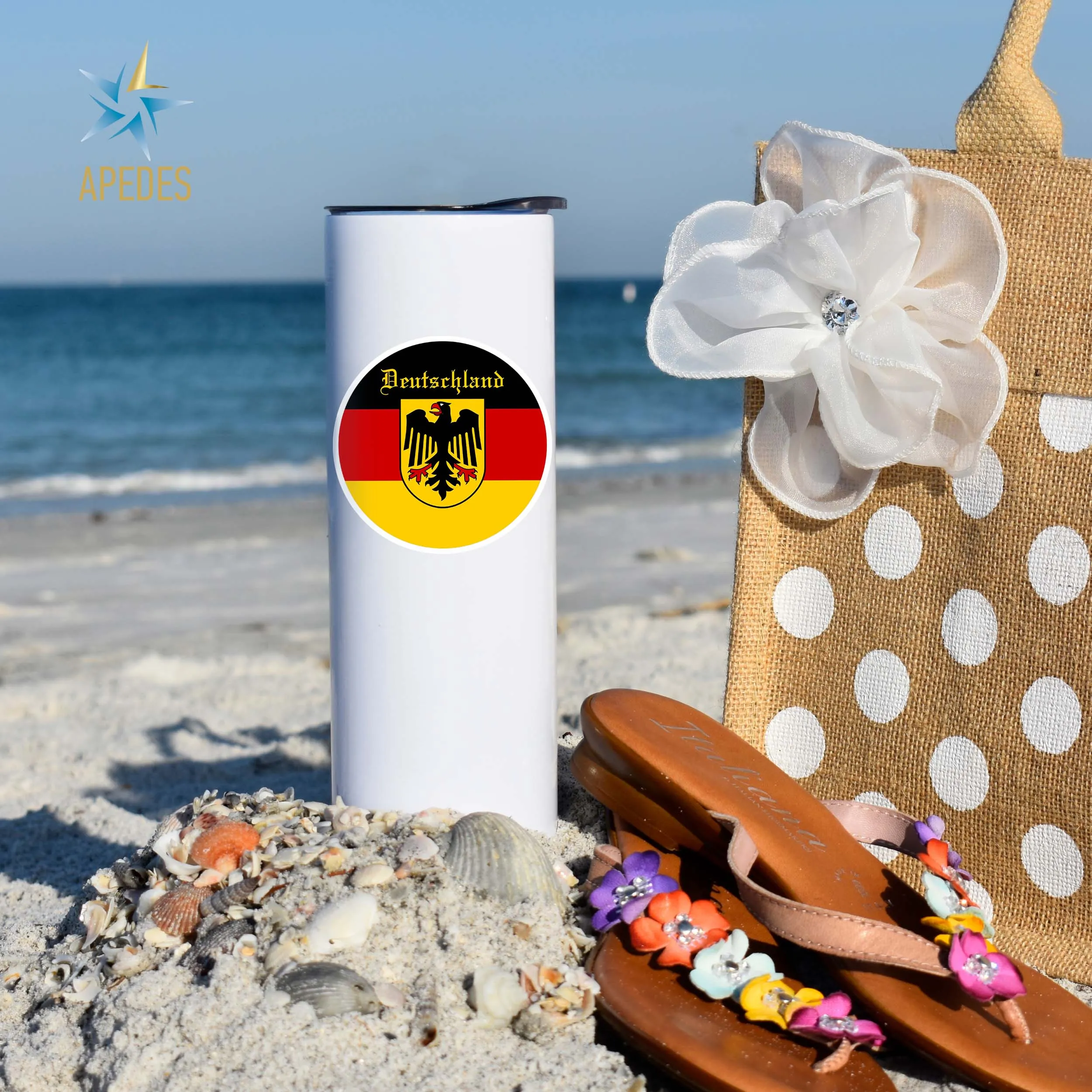 Germany Flag Stainless Steel Skinny Tumbler 20 OZ