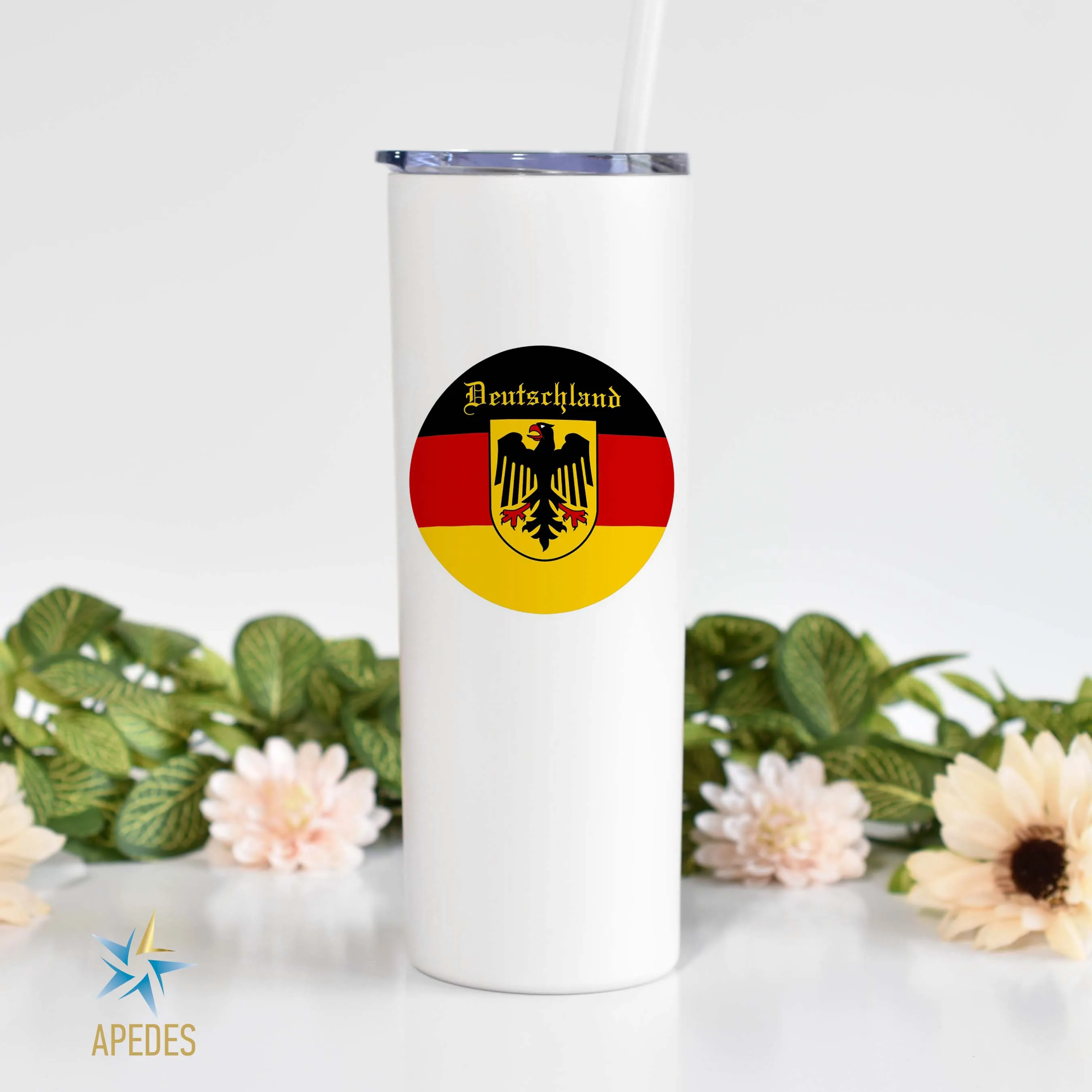 Germany Flag Stainless Steel Skinny Tumbler 20 OZ