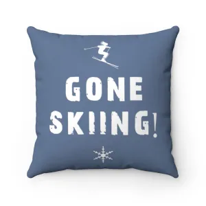 Gone Skiing Jeans Blue - Decorative Skiing Pillow