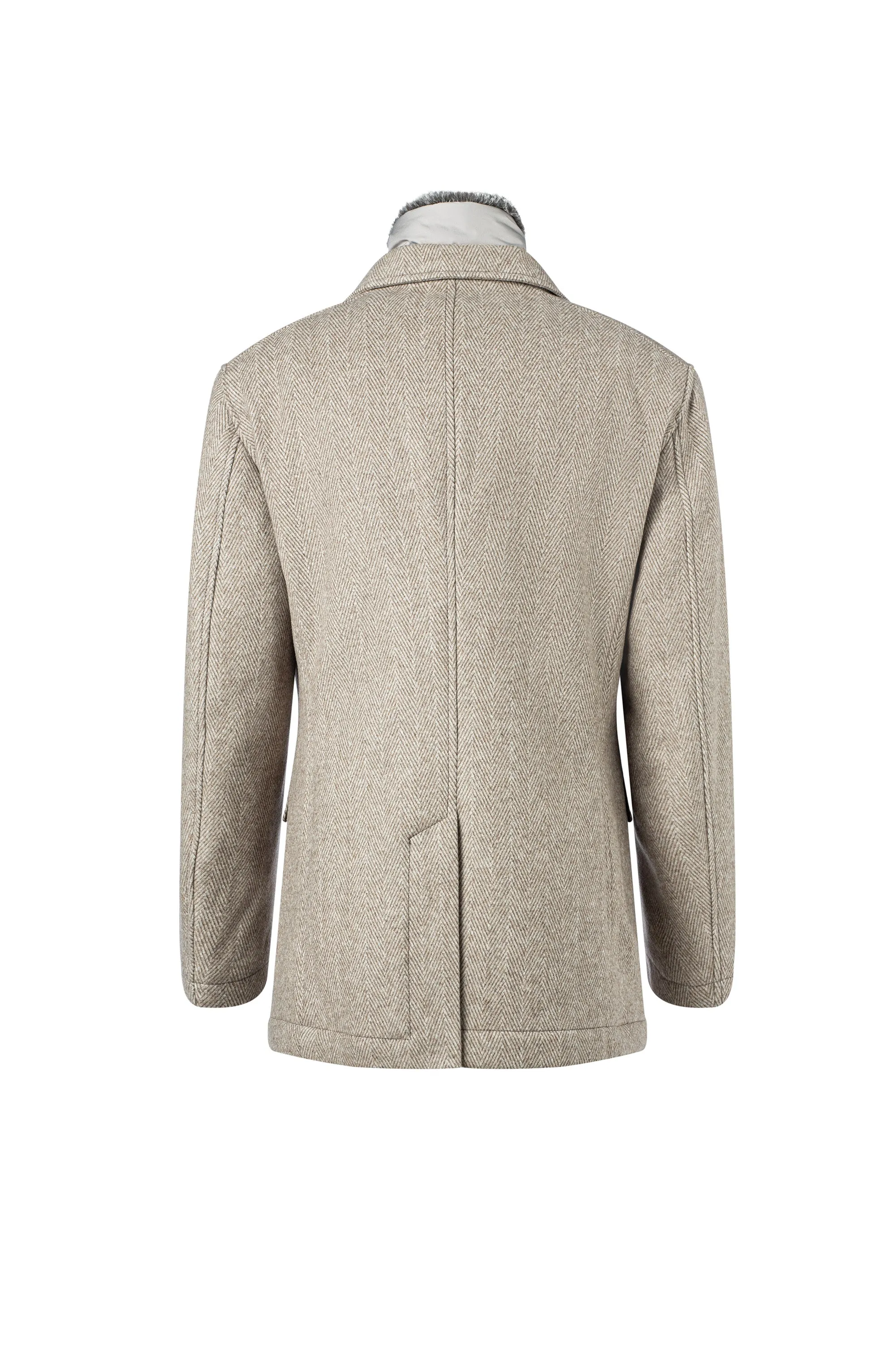 Hecton Insulated Sportcoat in Beige Herringbone
