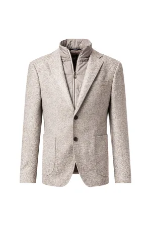 Hecton Insulated Sportcoat in Beige Herringbone