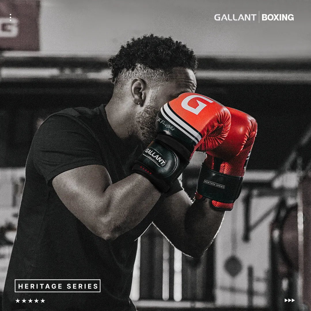Heritage Series Boxing Gloves and Focus Mitts Pads Lite Combo - Red