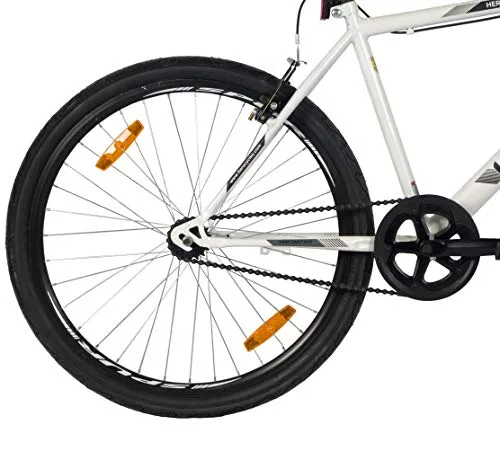 Hero Sprint Men's Frame 18 Inch Santiago 26T SS Hybrid City Bike, White (SSAN26WHWH01HM)