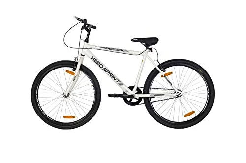 Hero Sprint Men's Frame 18 Inch Santiago 26T SS Hybrid City Bike, White (SSAN26WHWH01HM)