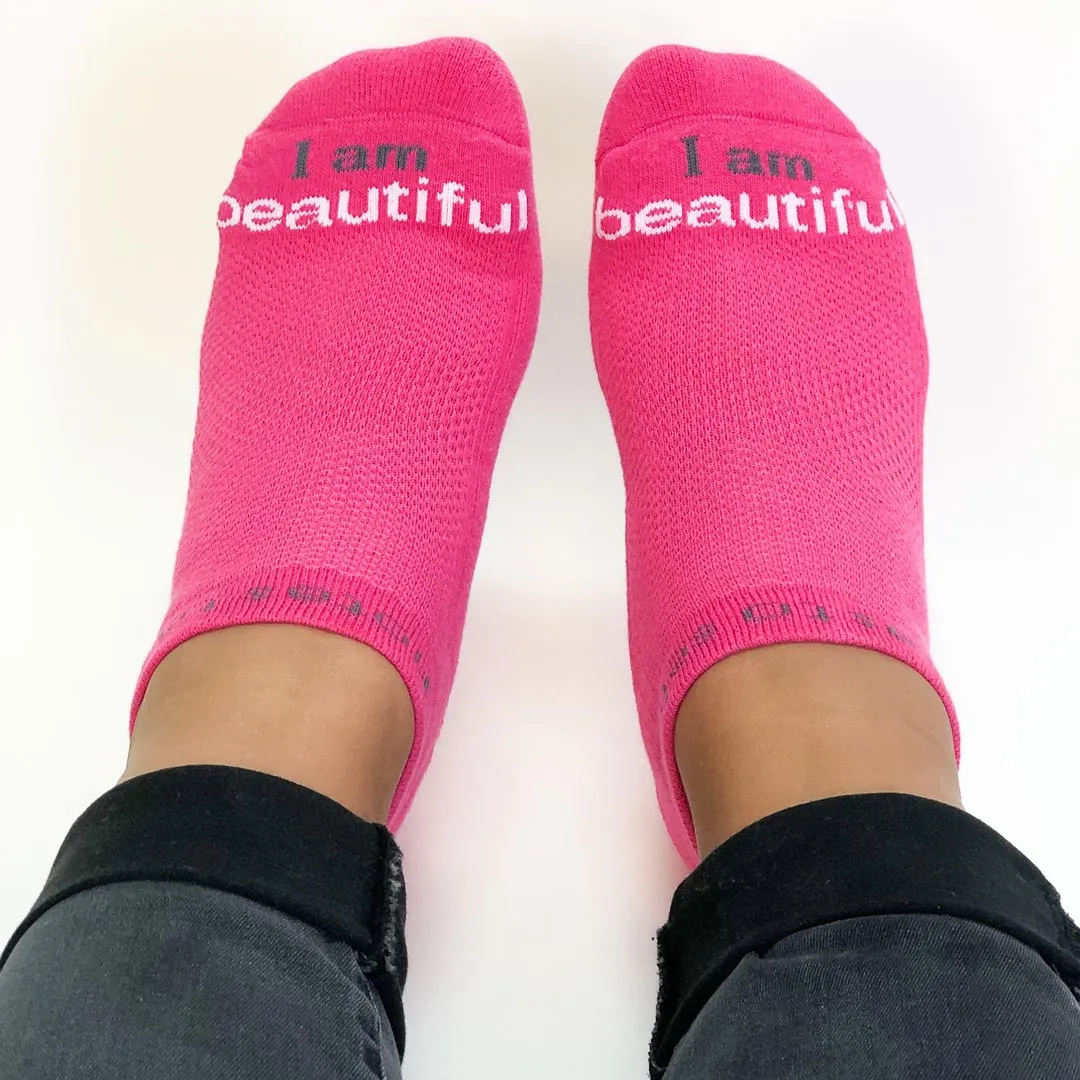 I am beautiful™ - maid of honor - bright pink low-cut socks
