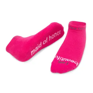 I am beautiful™ - maid of honor - bright pink low-cut socks