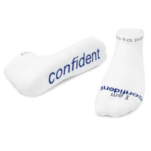 I am confident® white low-cut socks