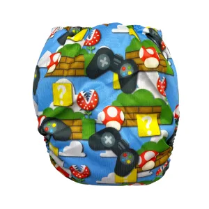 IN-STOCK Forever My Babies Cloth Diaper - Classic Video Game (Upright Print on Front & Back)