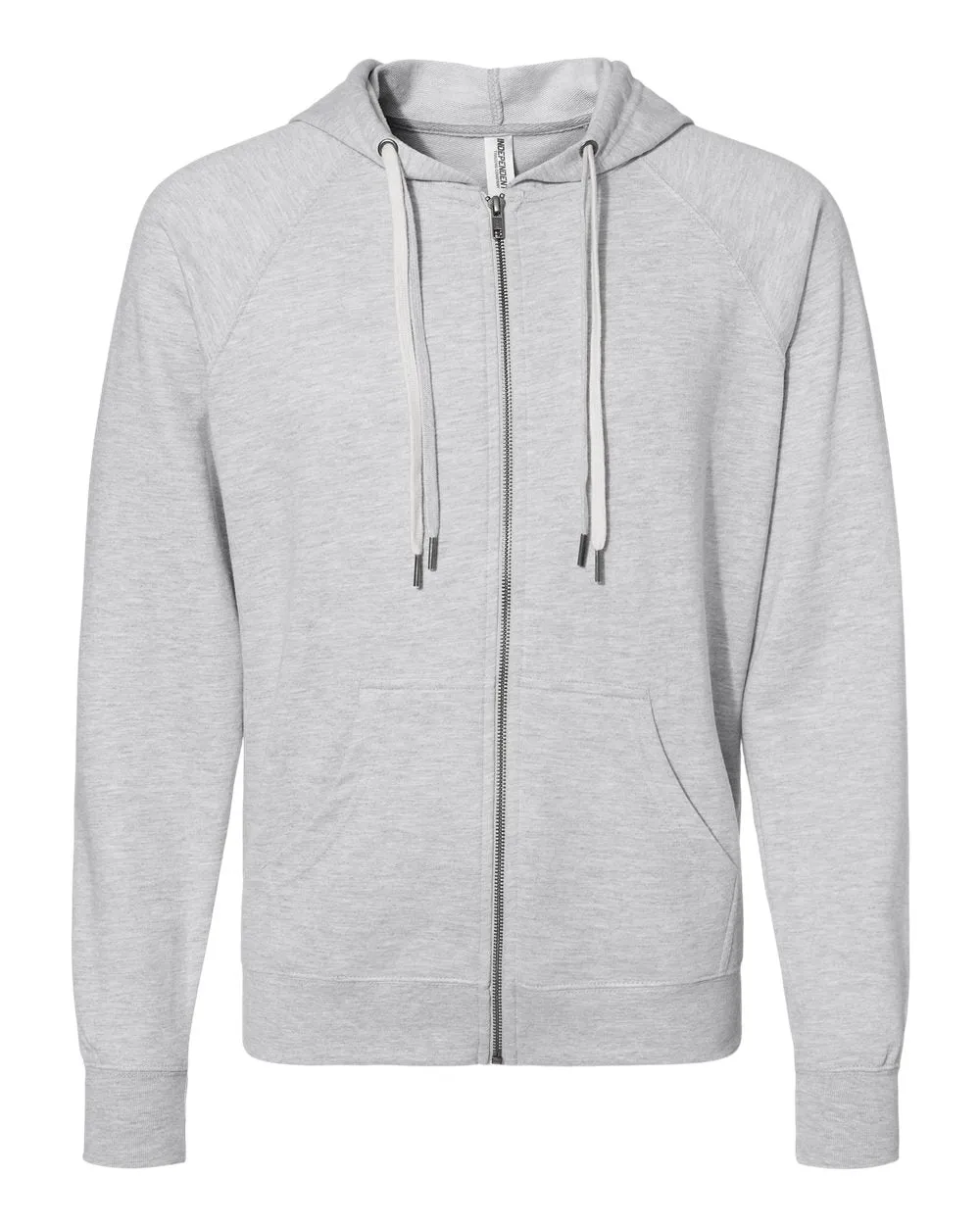 Independent Trading Co. - Icon Unisex Lightweight Loopback Terry Full Zip Hood Athletic Heather