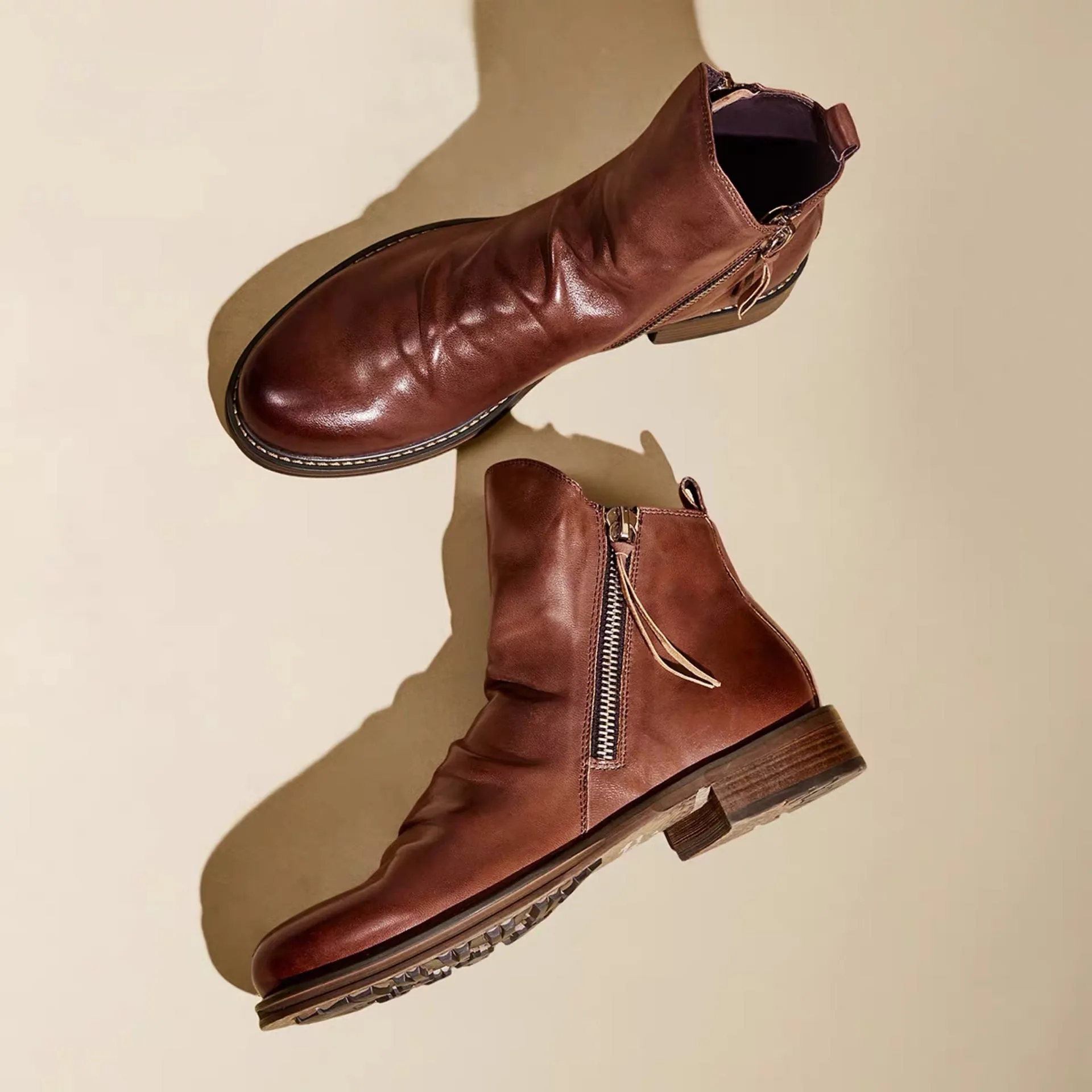 INSTOCK-Double side zipper non-slip men's boots