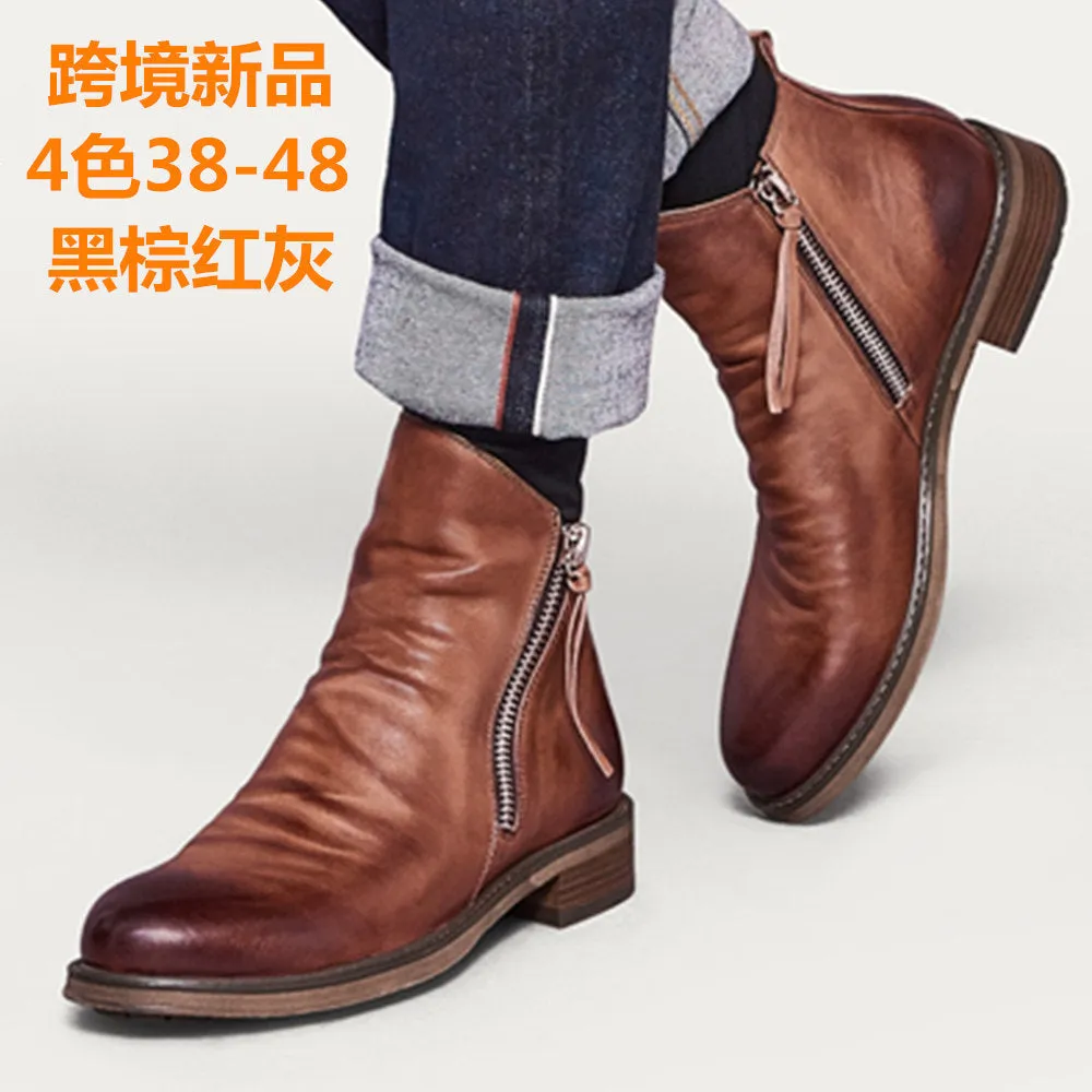 INSTOCK-Double side zipper non-slip men's boots