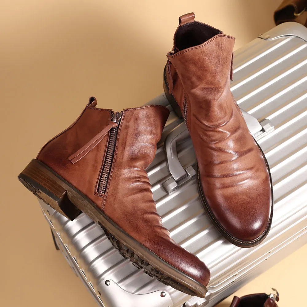 INSTOCK-Double side zipper non-slip men's boots