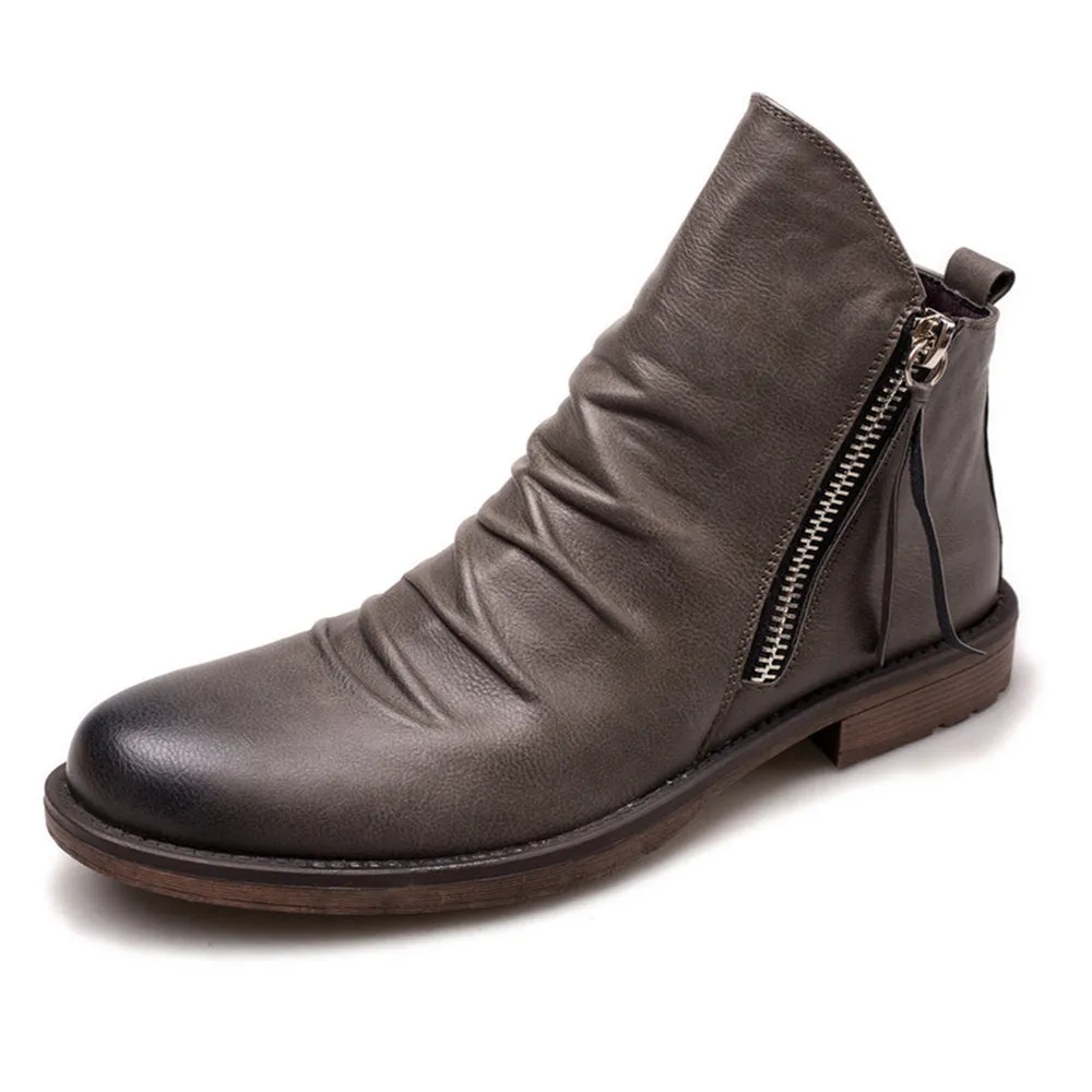 INSTOCK-Double side zipper non-slip men's boots