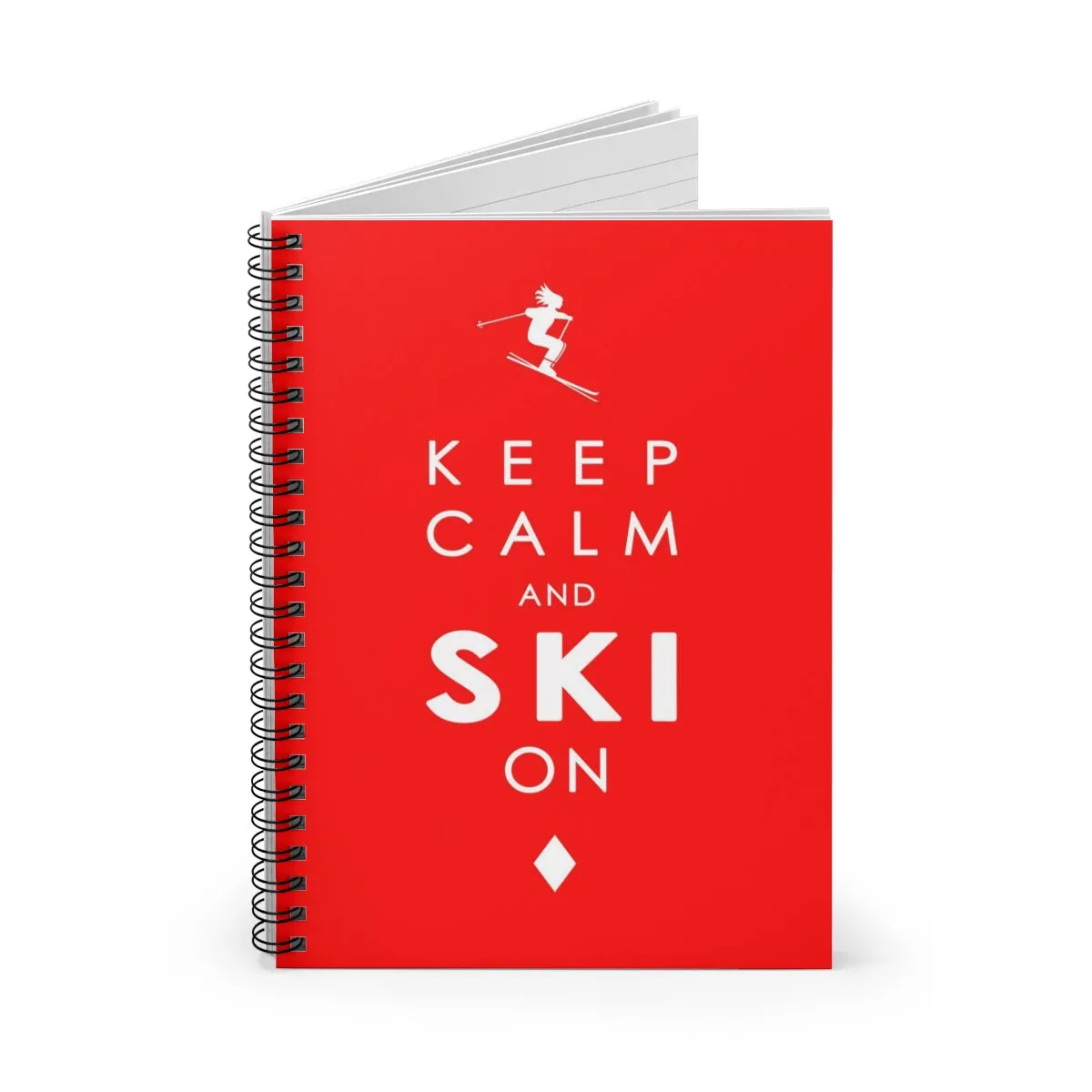 Keep Calm and SKI on - Red - Spiral Notebook