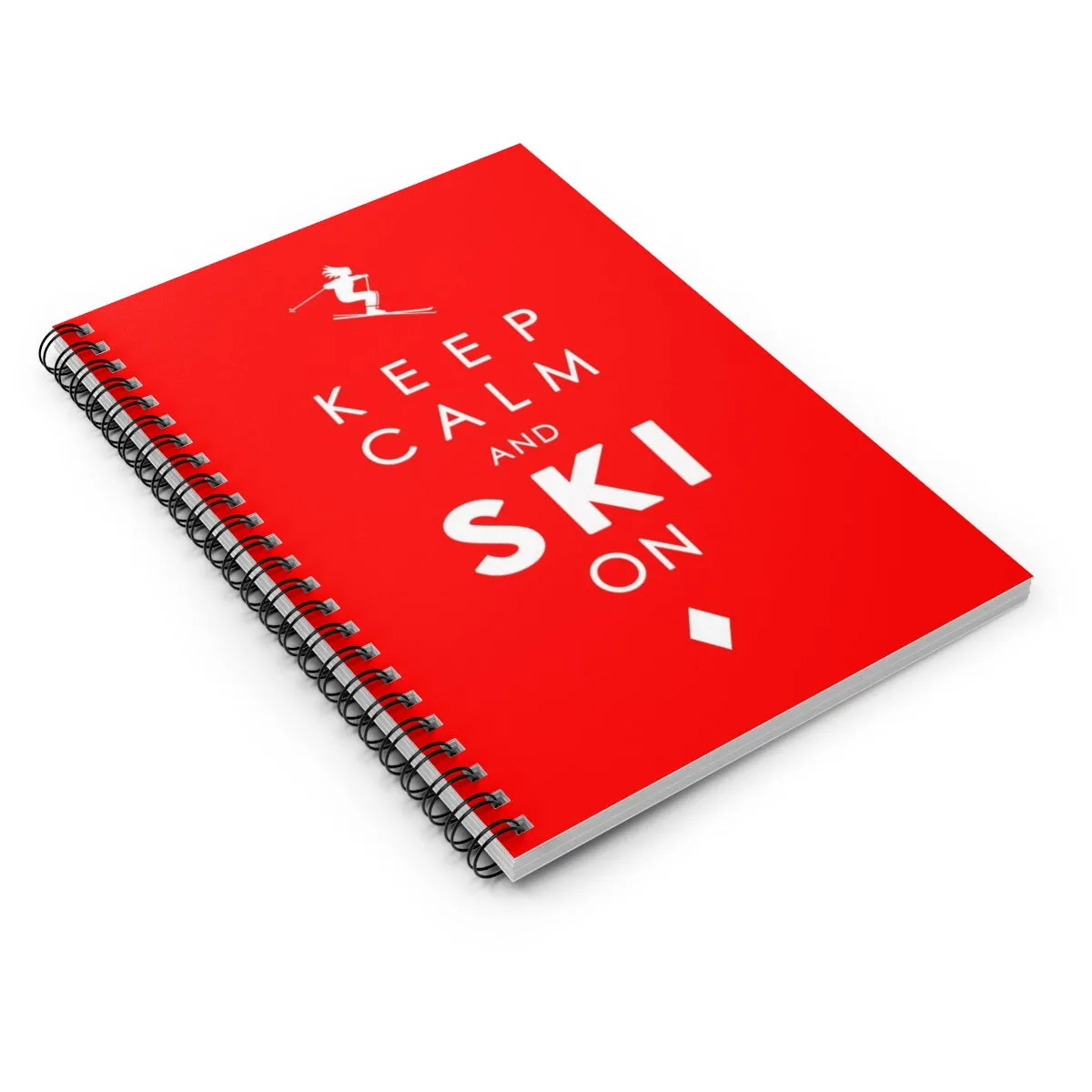 Keep Calm and SKI on - Red - Spiral Notebook