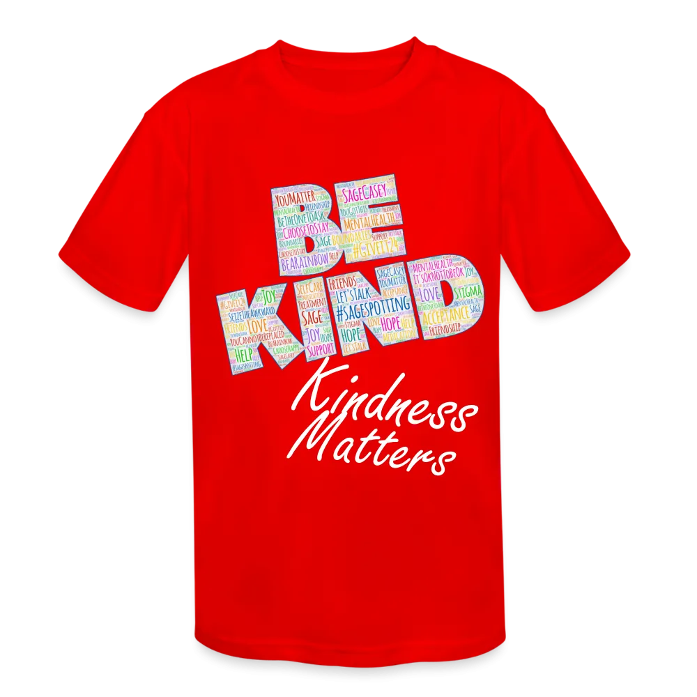 Kids' Athletic T-Shirt - Be Kind, WordCloud