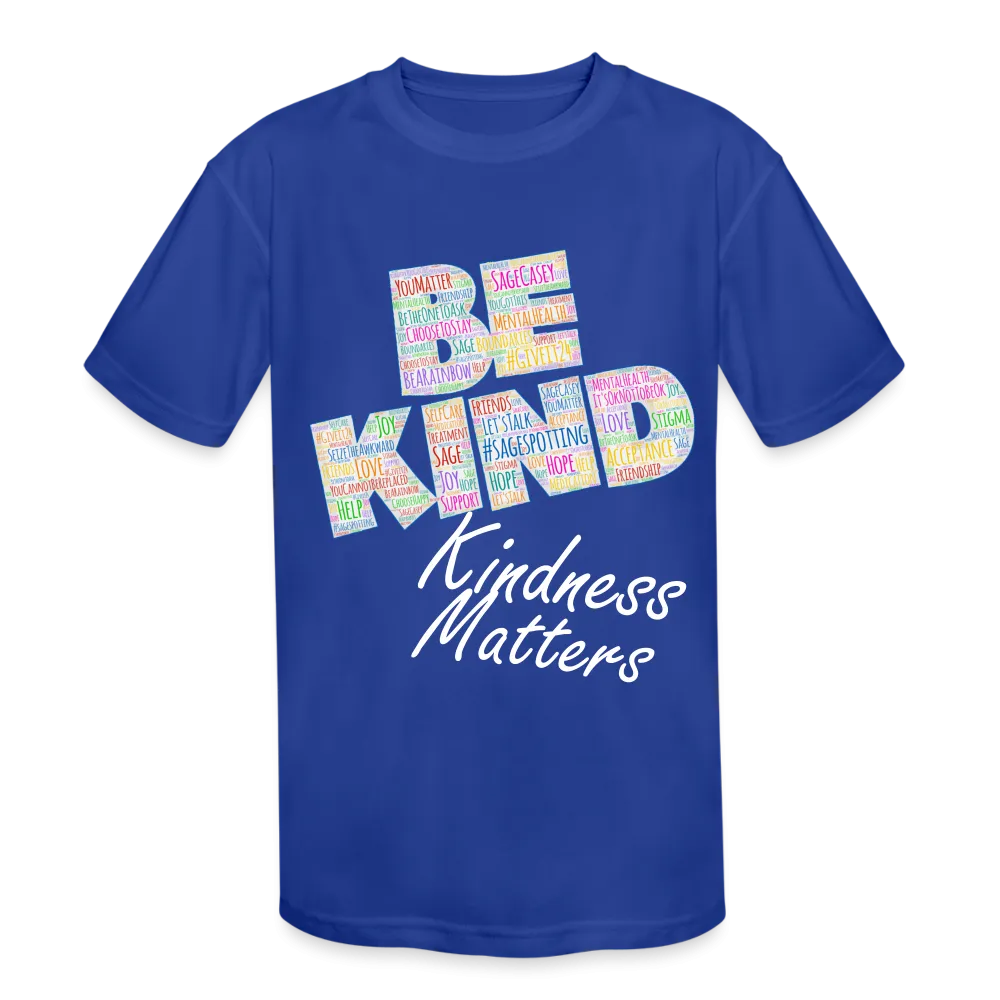 Kids' Athletic T-Shirt - Be Kind, WordCloud