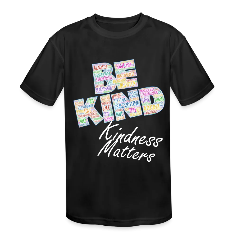 Kids' Athletic T-Shirt - Be Kind, WordCloud