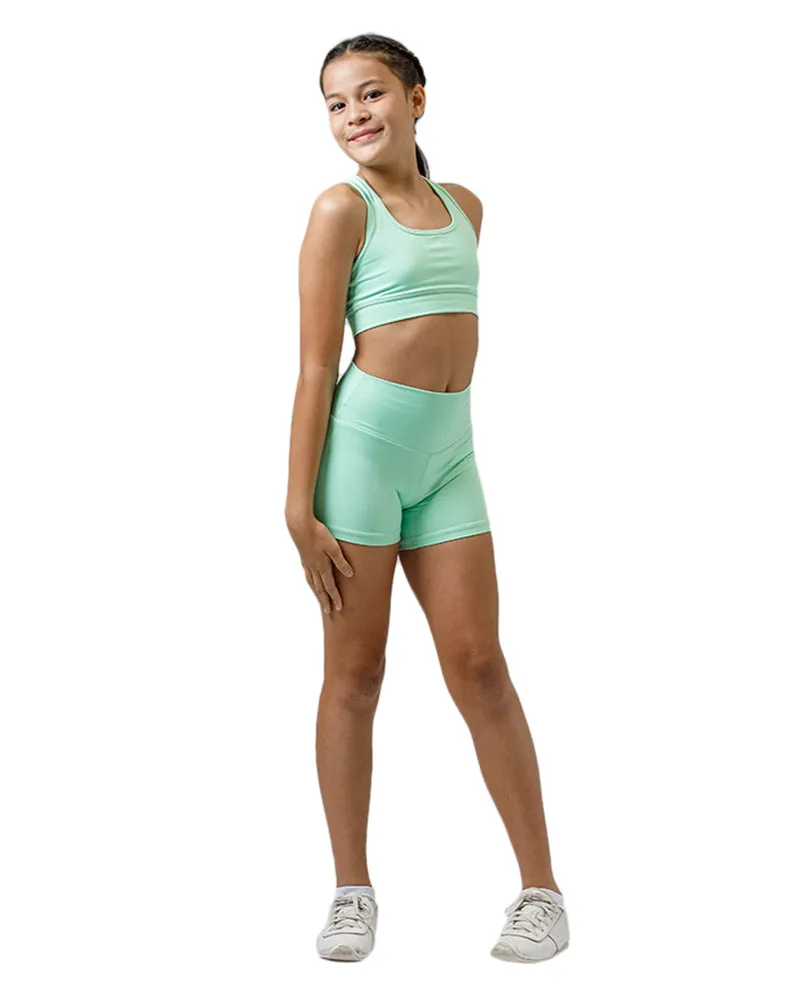 Kids Racer Crop - Neo Mint