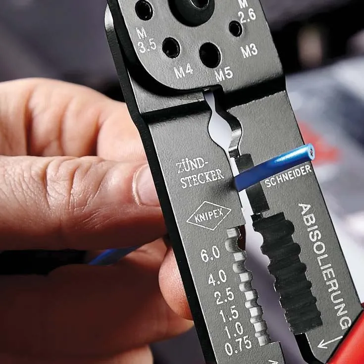 KNIPEX Crimping Pliers Wire Strippers for Insulated Terminals 230mm Multi Component Grips 97 21 215