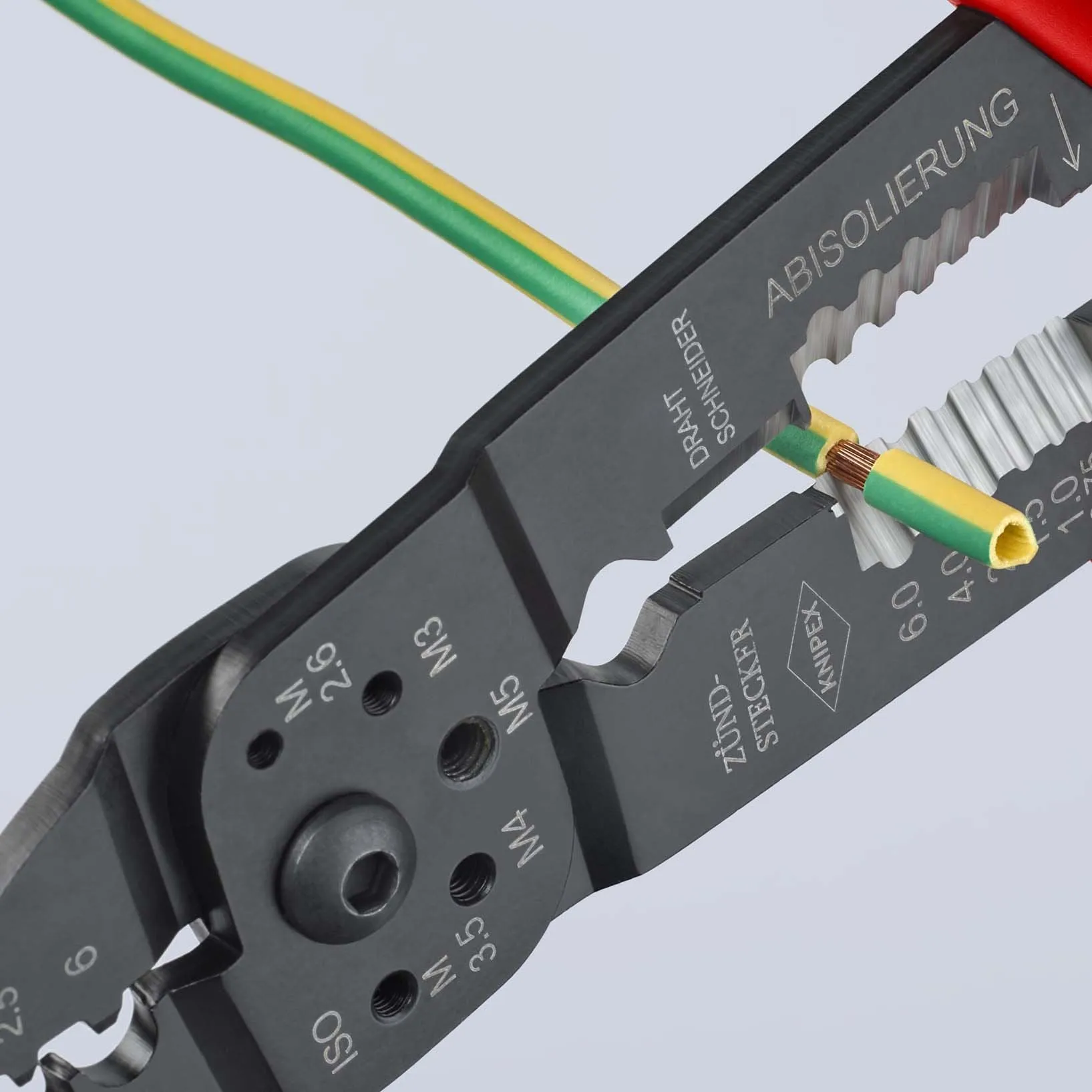 KNIPEX Crimping Pliers Wire Strippers for Insulated Terminals 230mm Multi Component Grips 97 21 215