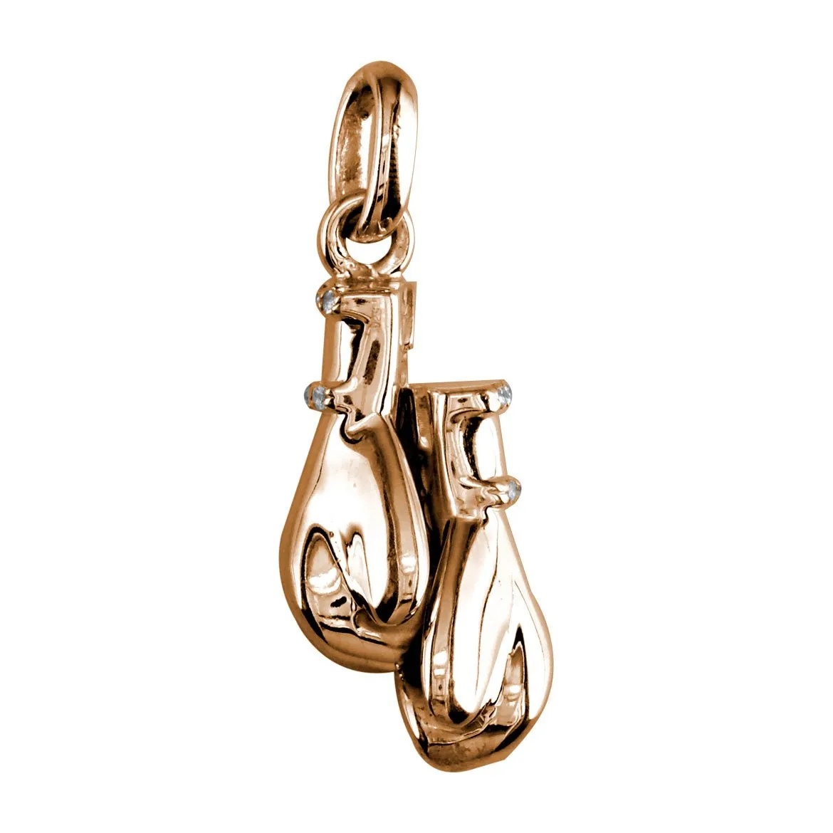 Large Pair of Diamond Boxing Gloves Pendant, 0.80CT Style #4899 in 14K rose (pink) gold