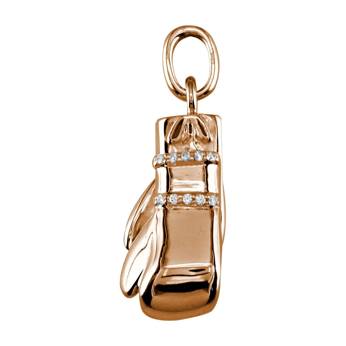 Large Pair of Diamond Boxing Gloves Pendant, 0.80CT Style #4899 in 14K rose (pink) gold