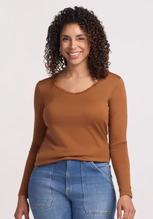 Layla V Neck Top - Sahara Dust