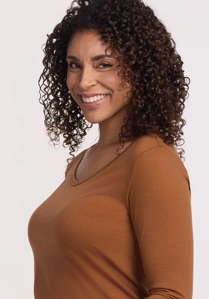 Layla V Neck Top - Sahara Dust