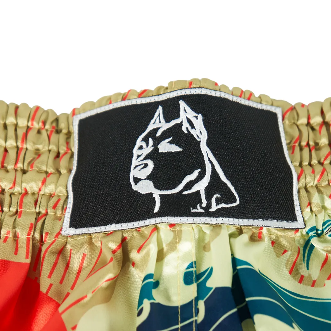 LEGACY GREAT WAVE OF KANAGAWA MUAY THAI SHORTS "Japanese Sunset and Wave"