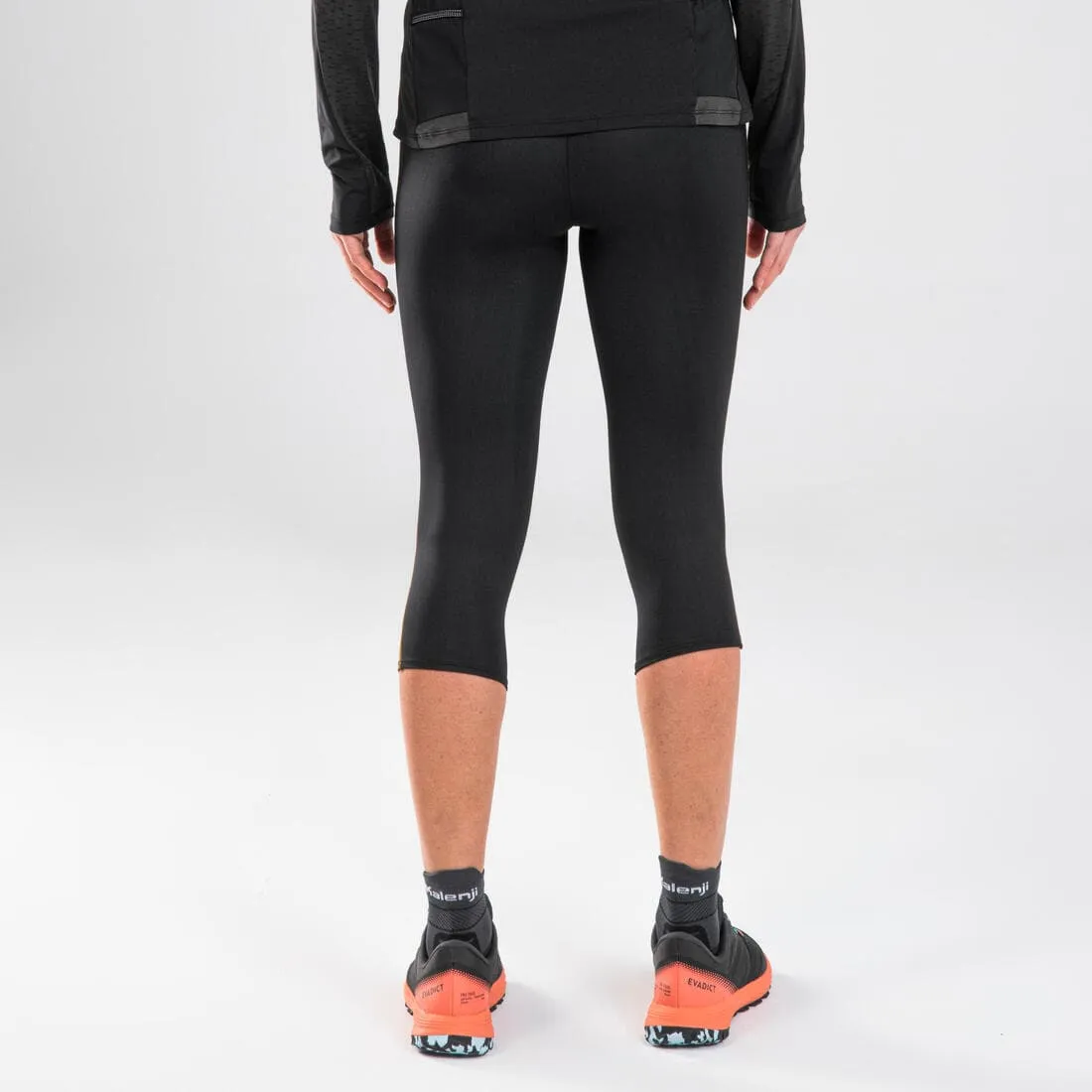 LEGGING DE TRAIL RUNNING 3/4 FEMME EMBOSS NOIR BRONZE