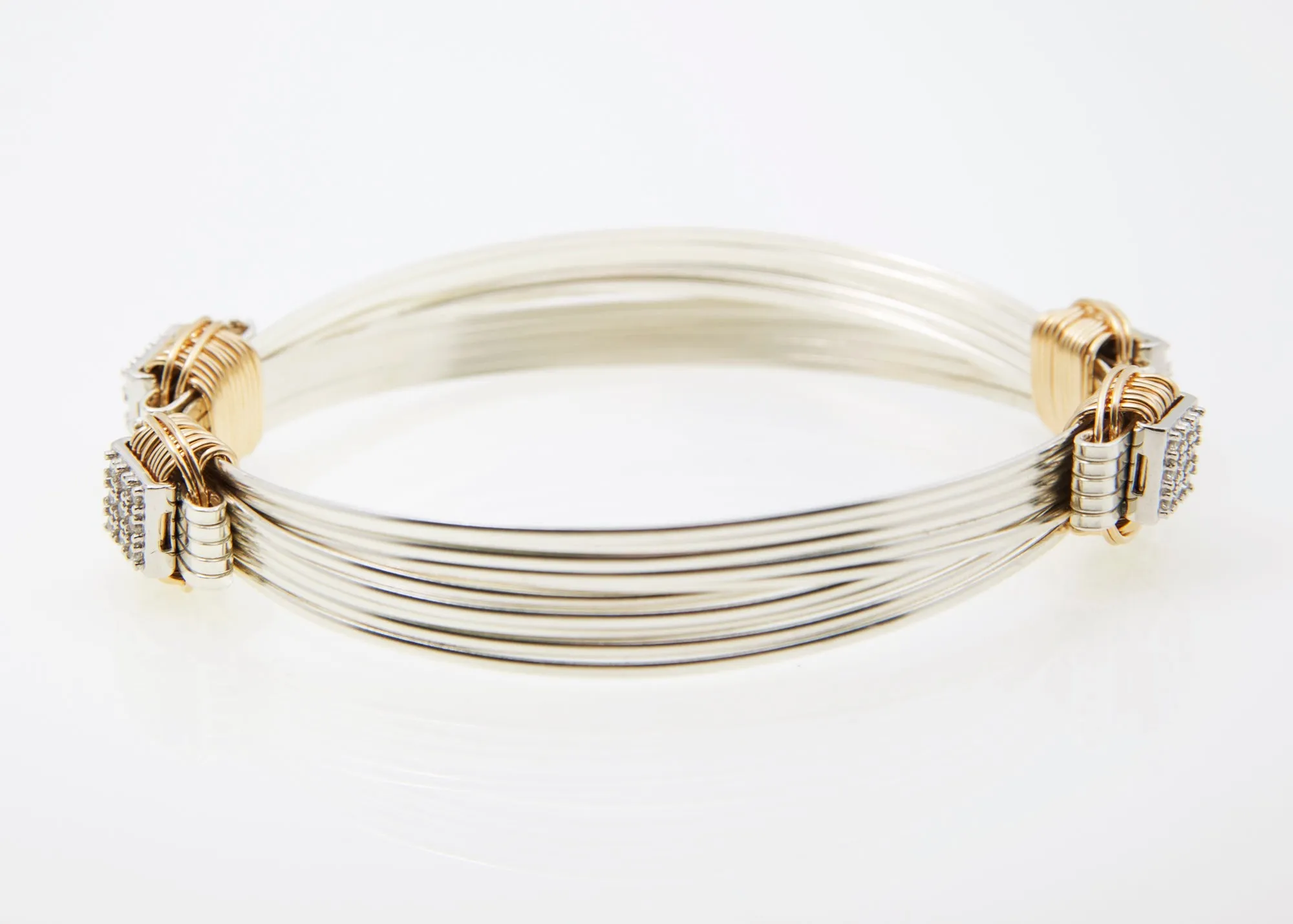 Lightweight Bracelet Two-Tone 5-strand with CZ