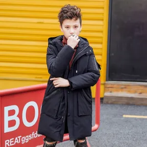 Long Parka Warm Jacket Down Coat for Boys