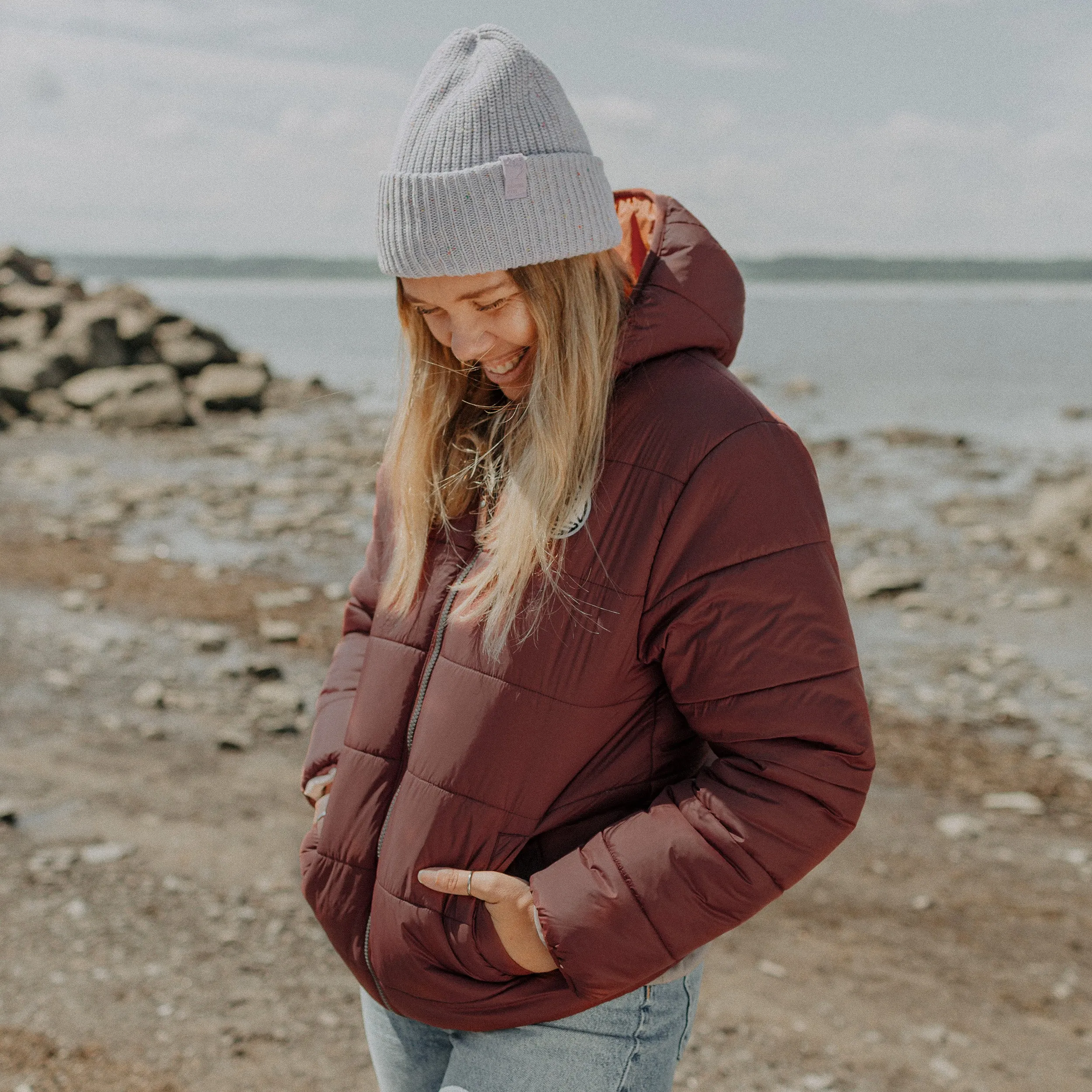 Manteau doudoune rouille, adulte || Rust puffer coat, adult