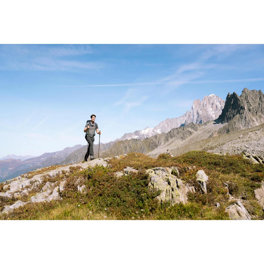 Men's Hiking Synthetic Short-Sleeved T-Shirt  MH500