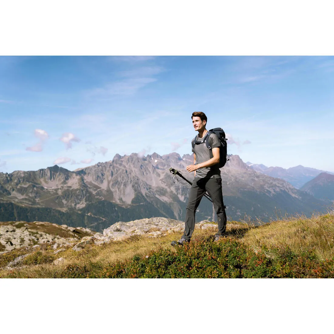 Men's Hiking Synthetic Short-Sleeved T-Shirt  MH500