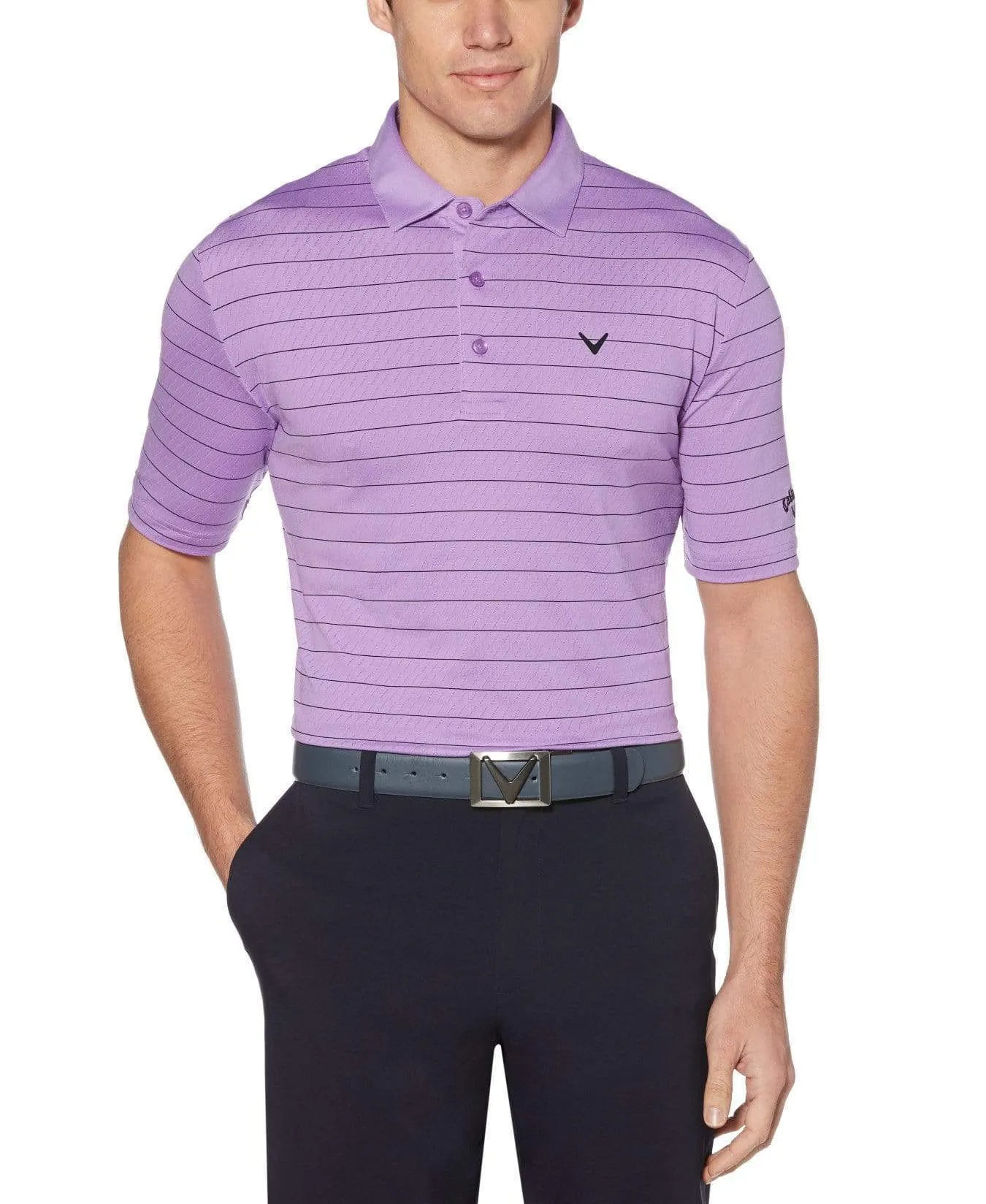 Mens Ventilated Stripe Polo