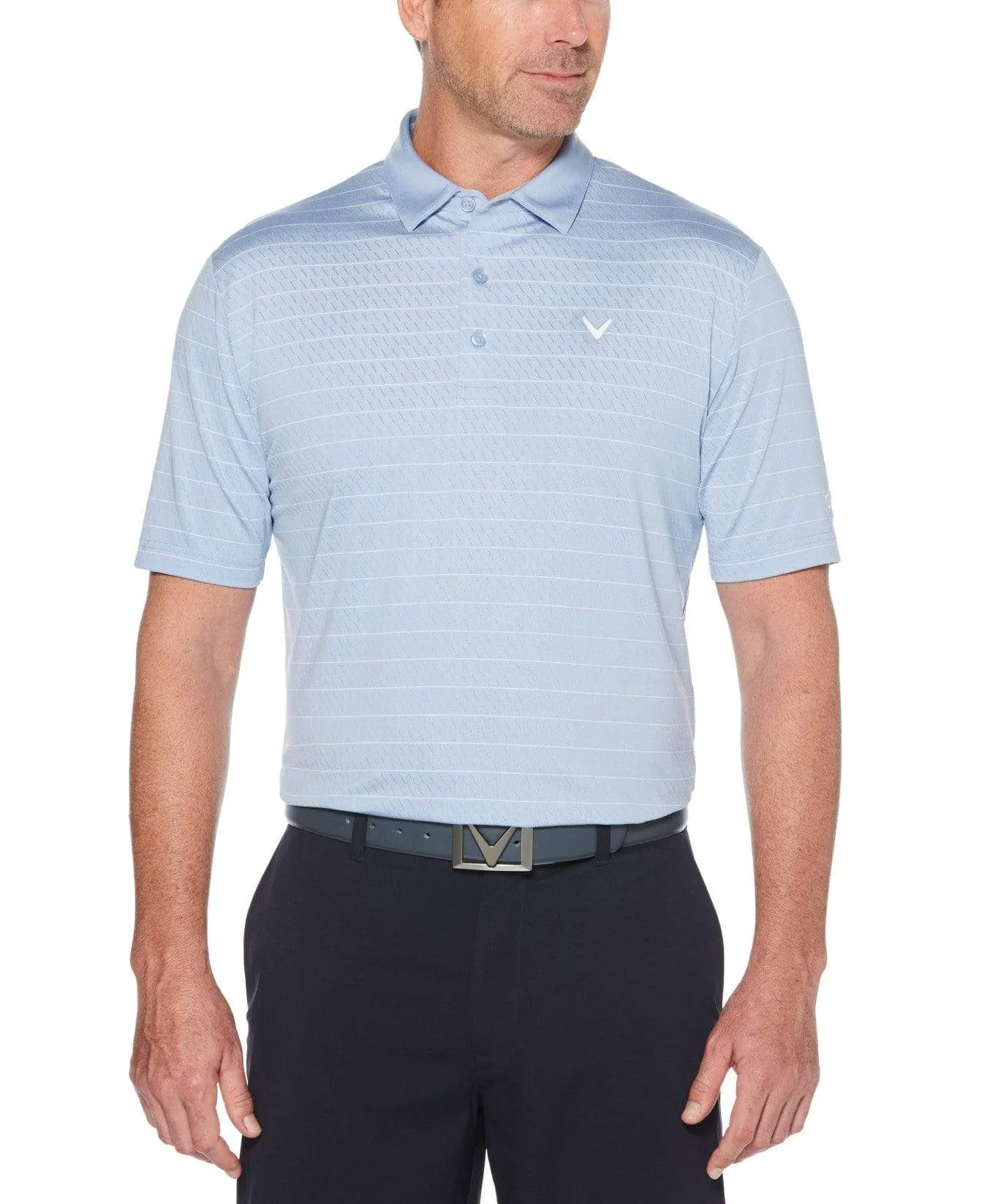 Mens Ventilated Stripe Polo