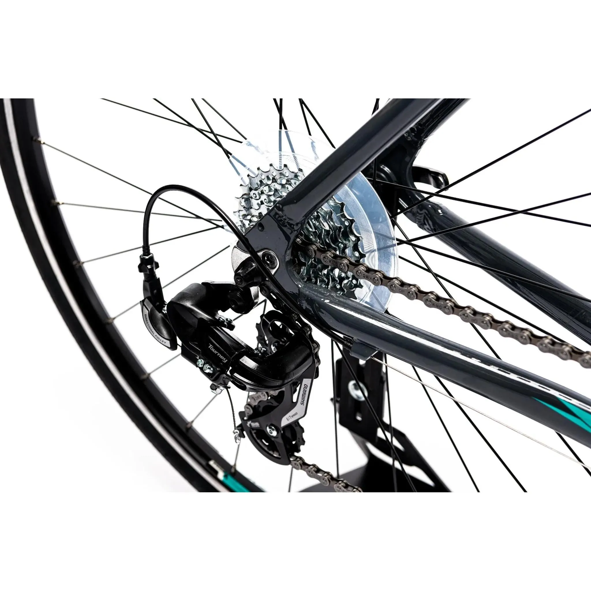 Merida Speeder 10-V W Womens Flat Bar Road Bike Glossy Grey/Black/Teal