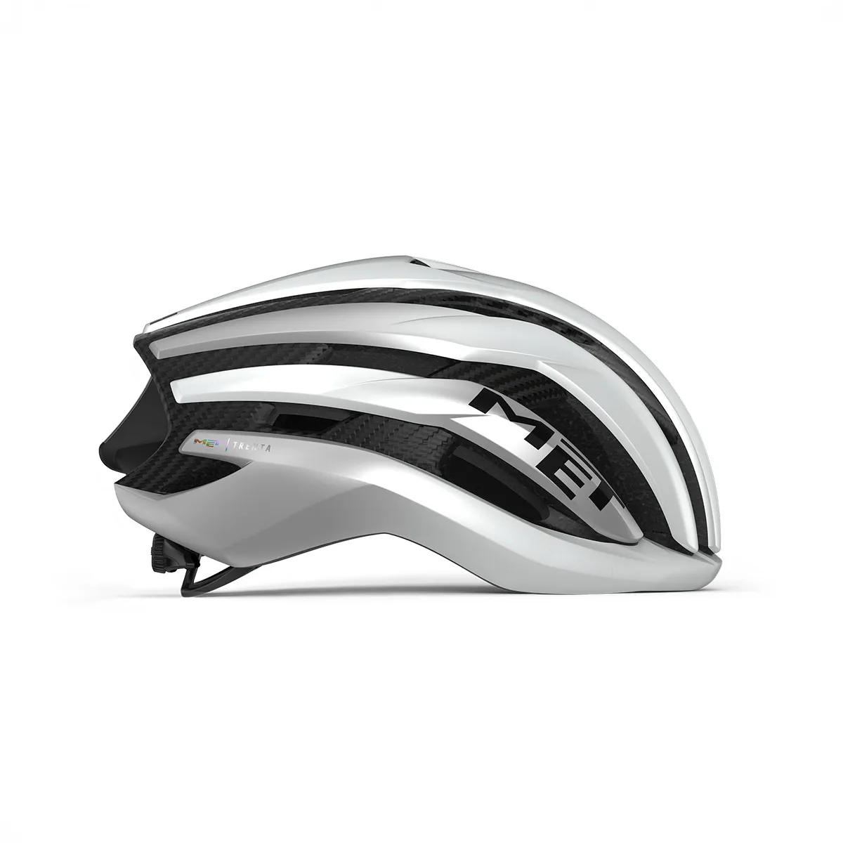 MET Trenta 3K Carbon Road Helmet - White Silver Metallic Matte