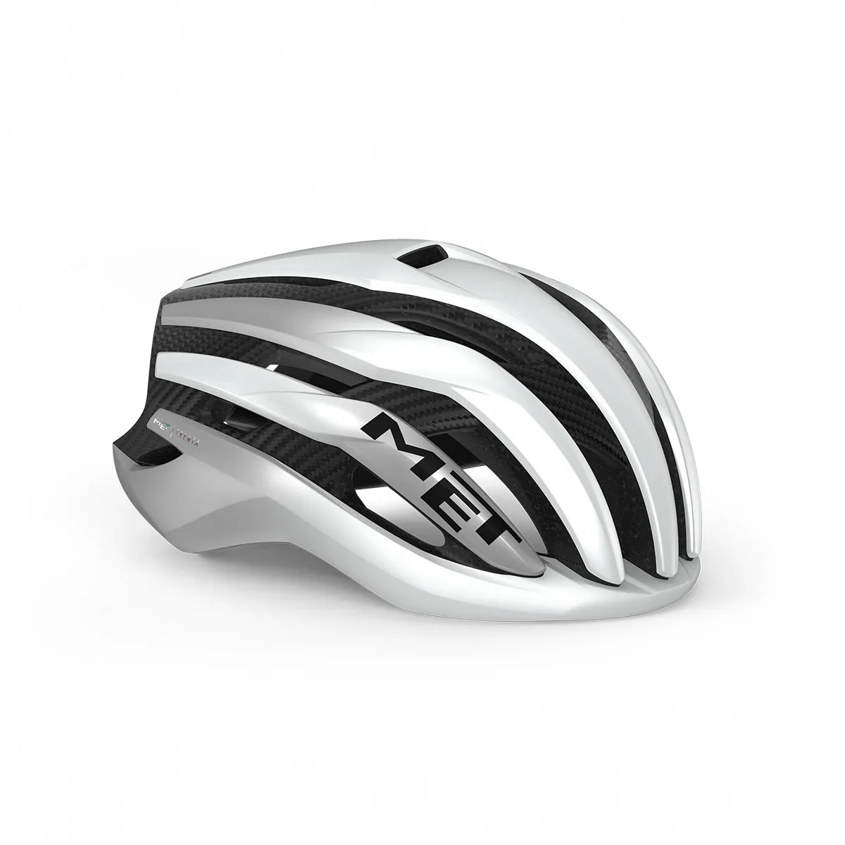 MET Trenta 3K Carbon Road Helmet - White Silver Metallic Matte