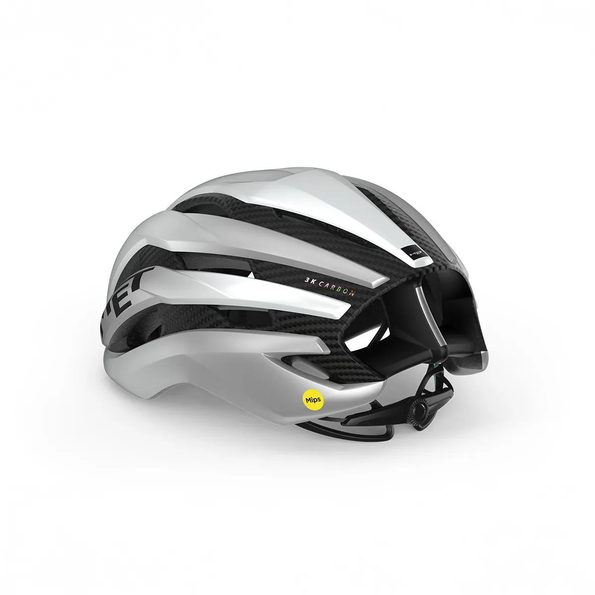 MET Trenta 3K Carbon Road Helmet - White Silver Metallic Matte