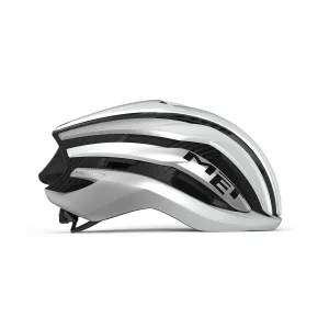MET Trenta 3K Carbon Road Helmet - White Silver Metallic Matte