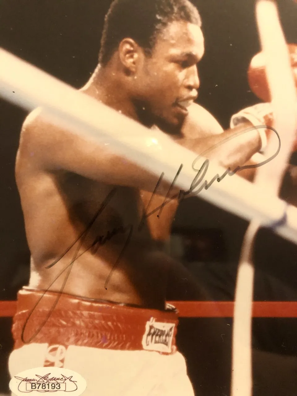 Muhammad Ali vs Larry Holmes Dual signed JSA 8x10 Boxing Photo Rare Autographed