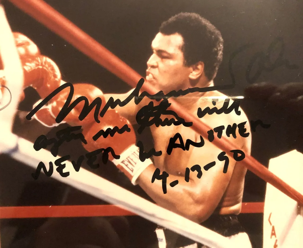 Muhammad Ali vs Larry Holmes Dual signed JSA 8x10 Boxing Photo Rare Autographed