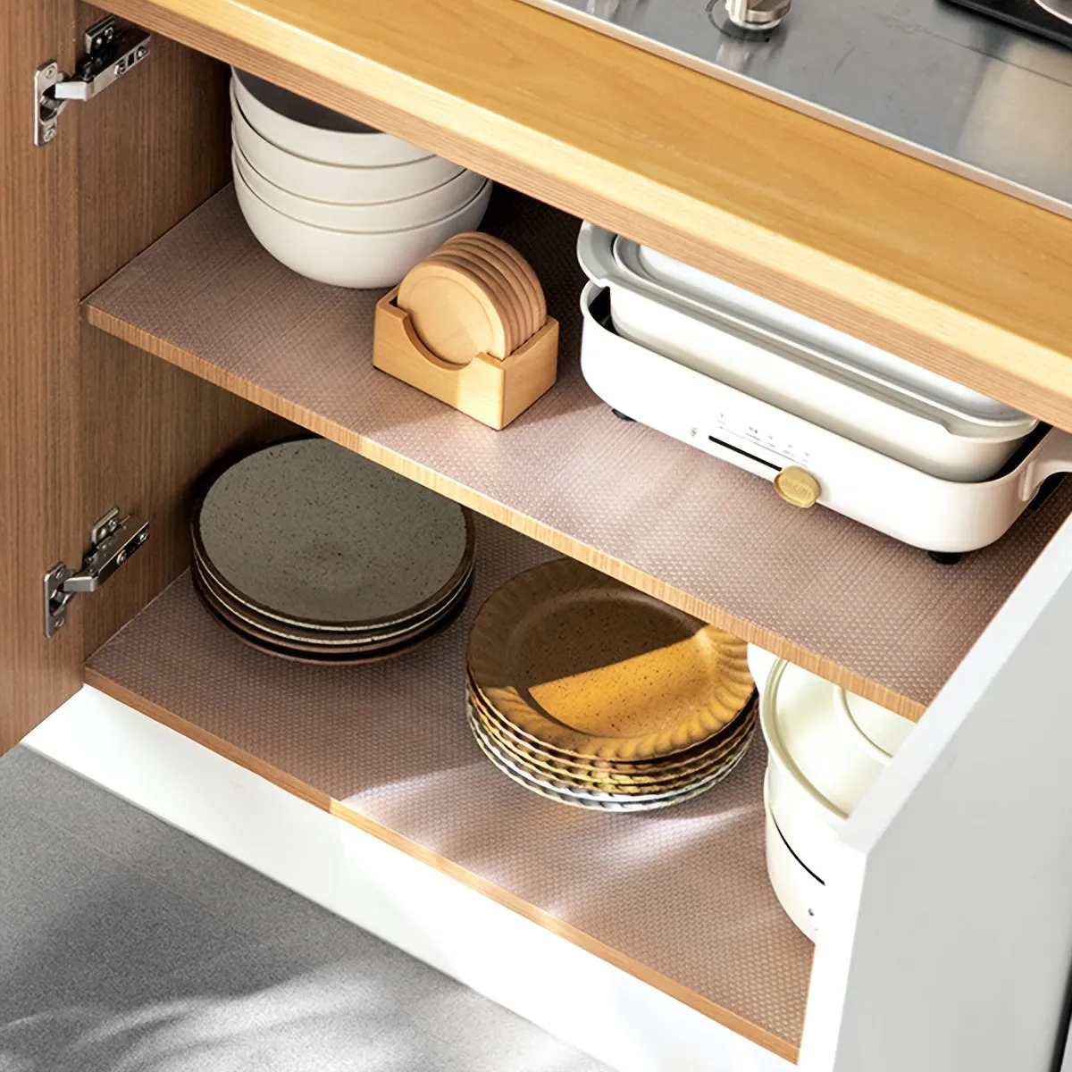 Non-Adhesive Shelf Liners Roll - Waterproof and Non-Slip for Kitchen Cabinets and Drawers