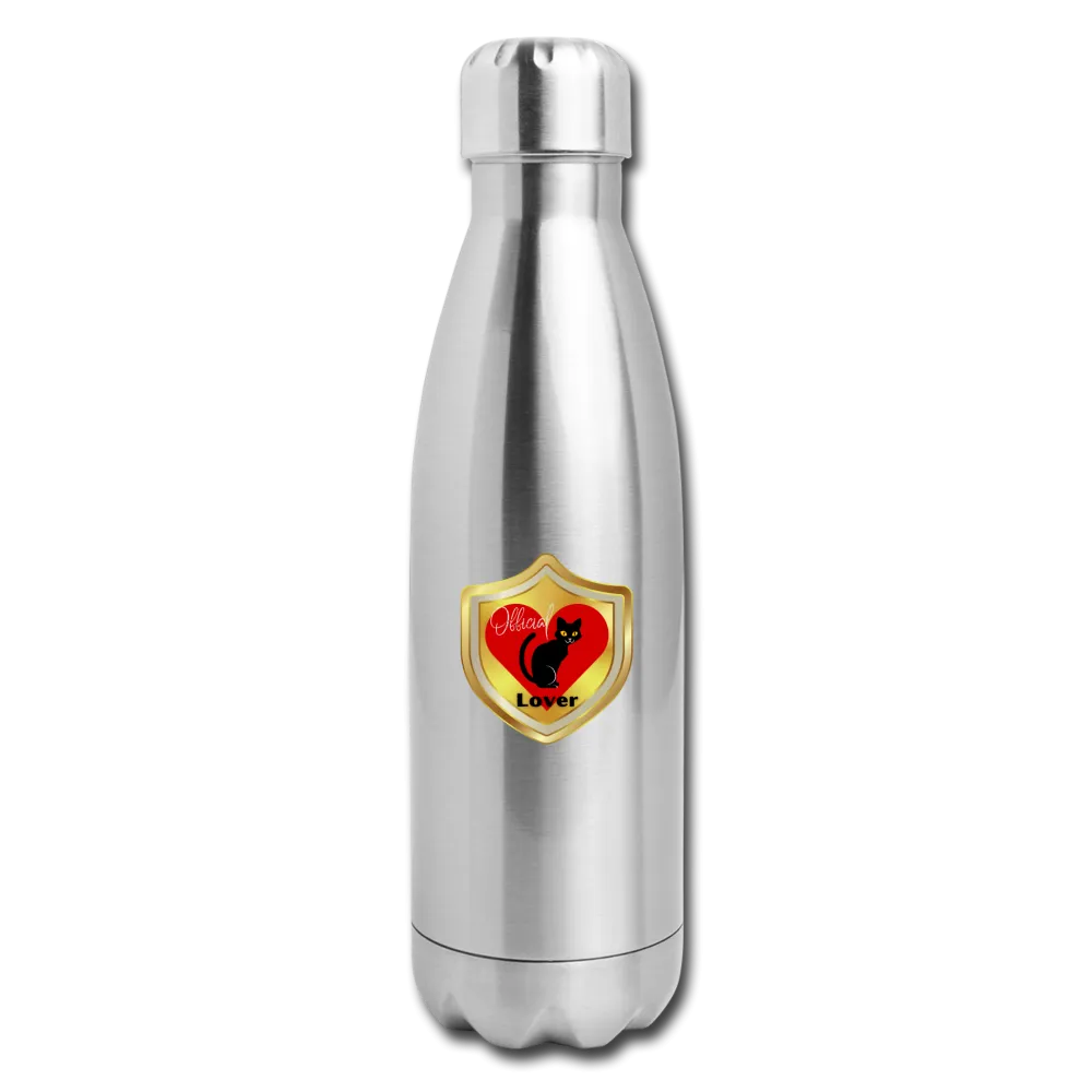 Official Cat Lover Badge Insulated Stainless Steel Water Bottle