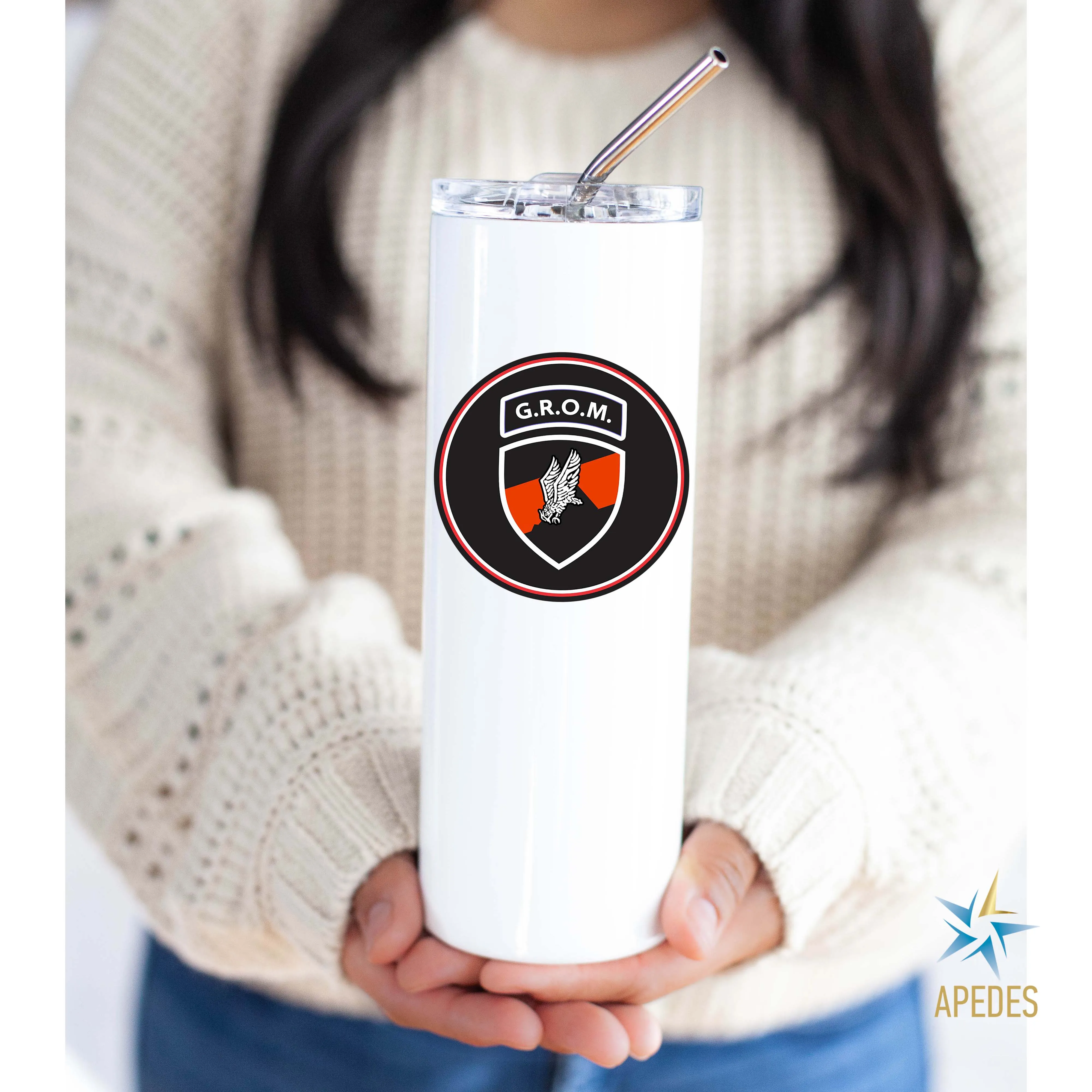 Polish Special Forces Ensign GROM Stainless Steel Skinny Tumbler 20 OZ
