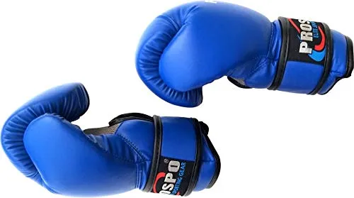 Prospo Top-Grade Boxing Gloves, Kickboxing Bagwork Gel Sparring Training Gloves, Muay Thai Style Punching Bag Mitts, Fight Gloves Men & Women (Blue, 16 oz)